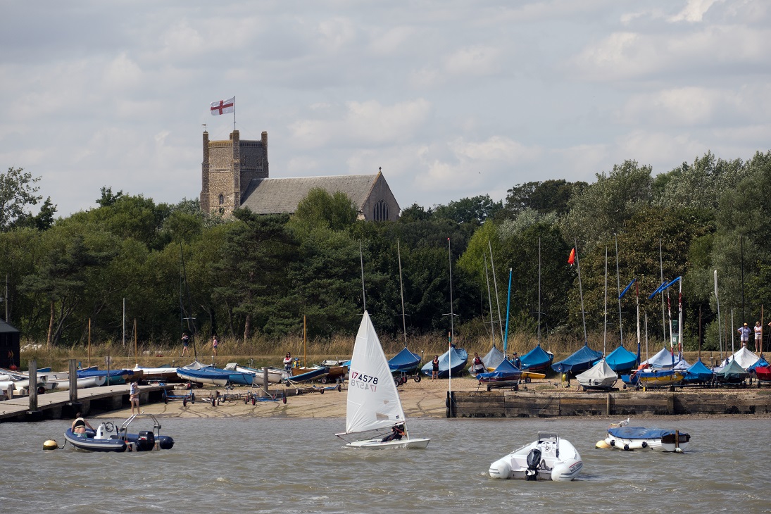 View of the River Orwell with church in backgroun